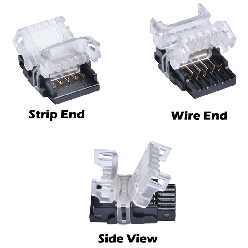 LED Connector 5 Pin for 12mm RGBW Waterproof LED Strip Lights to 1.64ft Wire Quick Connection, 22 AWG Wire No Stripping LED Connector 5 Pin for 12mm RGBW Waterproof LED Strip Lights to 1.64ft Wire Quick Connection, 22 AWG Wire No Stripping